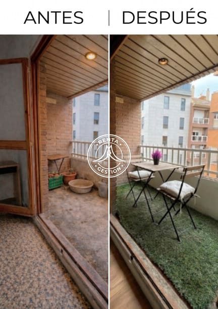 Reforma de terraza en un piso de alquiler en Zaragoza Reforma de una terraza antes y después en un piso de alquiler en Zaragoza